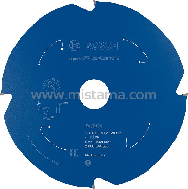 Tarcza pilarska 190/30mm Expert for Fiber Cement BOSCH do pilarek aku (6 zębów)
