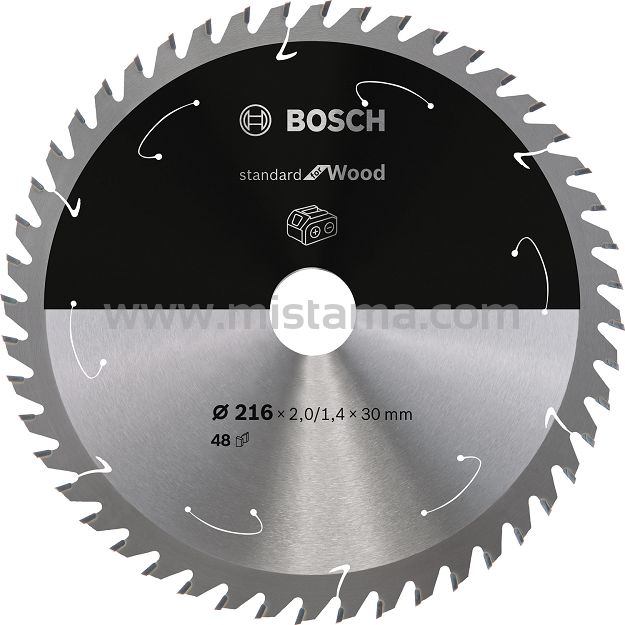 Tarcza pilarska 216/30mm Standard for Wood BOSCH (48 zębów) do pilarek aku