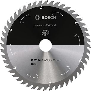 Tarcza pilarska 216/30mm Standard for Wood BOSCH (48 zębów) do pilarek aku