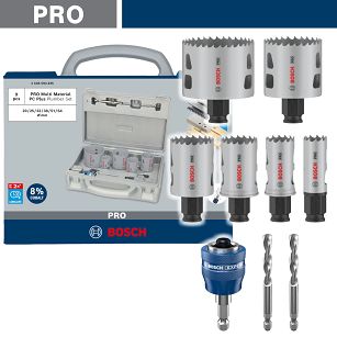 Zestaw 6 otwornic 20-64 mm Multi-Material BOSCH PRO + walizka