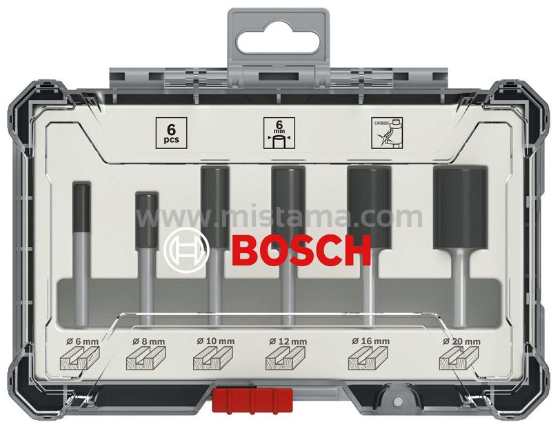 Zestaw 6 frezów prostych 6mm BOSCH