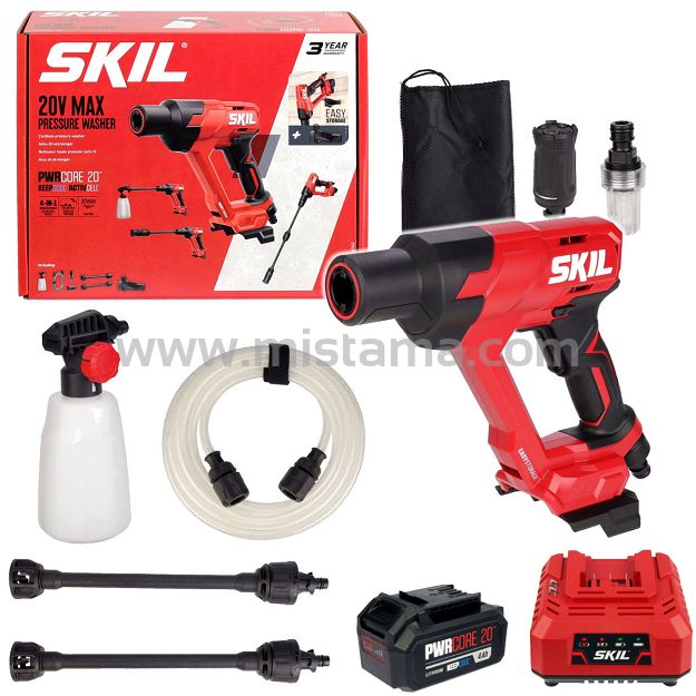 Akumulatorowa myjka ciśnieniowa 20V 0762 SKIL 1x4,0Ah + osprzęt
