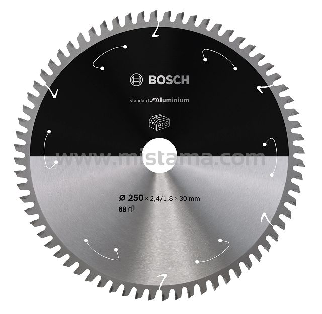 Tarcza pilarska 250/30mm Standard for Aluminium BOSCH (68 zębów) do pilarek aku