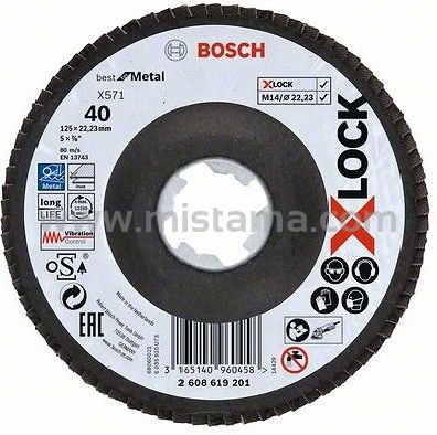 Tarcza listkowa do metalu 125mm GR.40 BOSCH X-LOCK