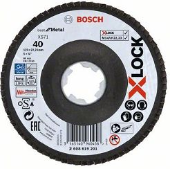 Tarcza listkowa do metalu 125mm GR.40 BOSCH X-LOCK