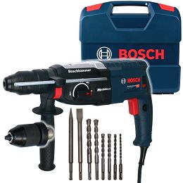 Młotowiertarka GBH 2-28 F BOSCH + walizka + 8 wierteł i dłut 