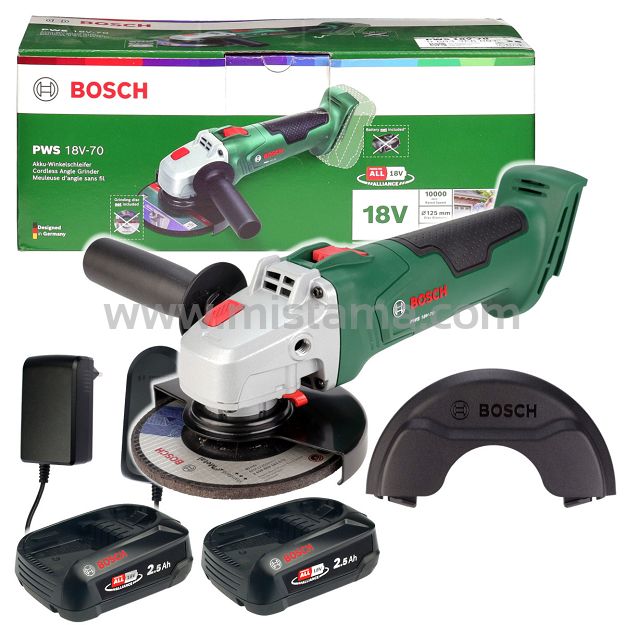 Szlifierka kątowa akumulatorowa 125mm PWS 18V-70 BOSCH 2x2,5Ah