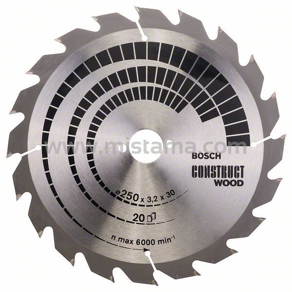 Tarcza pilarska 250/30mm Construct Wood BOSCH (20 zębów)