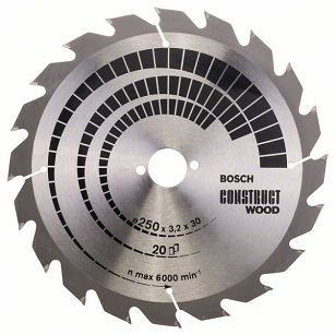 Tarcza pilarska 250/30mm Construct Wood BOSCH (20 zębów)