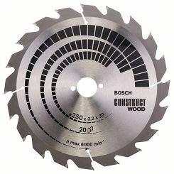 Tarcza pilarska 250/30mm Construct Wood BOSCH (20 zębów)