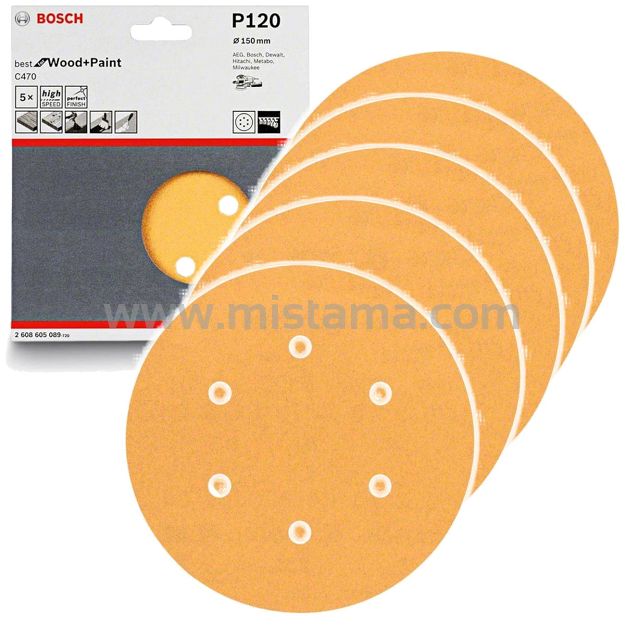 Papier ścierny BestForWood 150mm GR. 120 BOSCH (5 sztuk) WYPRZEDAŻ!