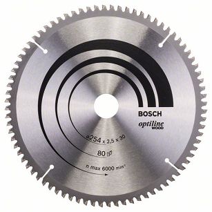 Tarcza pilarska 254/30mm Optiline Wood BOSCH (80 zębów)