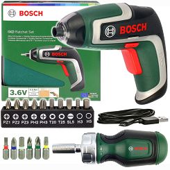 Wkrętarka IXO 7 BOSCH + 16 bitów + wkrętak ręczny grzechotkowy + etui