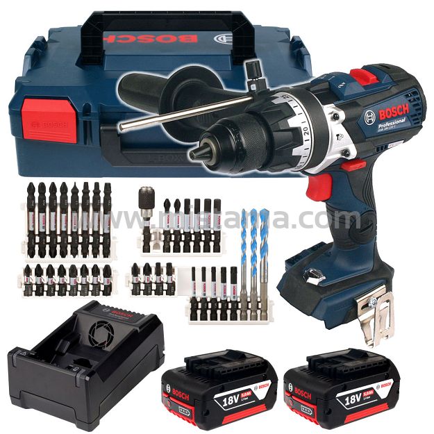 Wkrętarka udarowa GSB 18V-110 C BOSCH 2x5,0Ah L-BOXX + zestaw 35 bitów