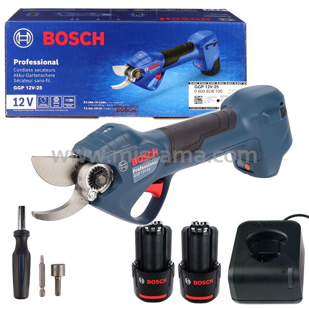 Akumulatorowy sekator PRO PRUNER / GGP 12V-25 BOSCH 2x3,0Ah