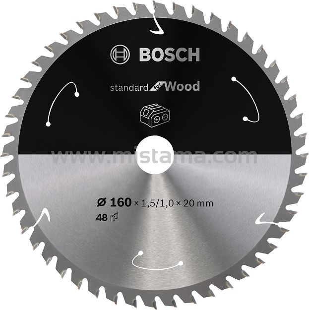 Tarcza pilarska 160/20mm Standard for Wood BOSCH (48 zębów) do pilarek aku