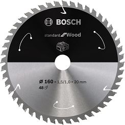 Tarcza pilarska 160/20mm Standard for Wood BOSCH (48 zębów) do pilarek aku