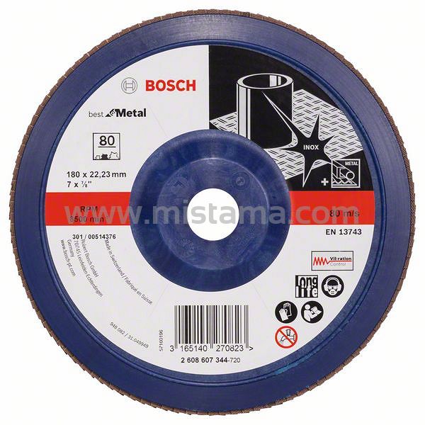 Tarcza listkowa X571 do metalu 180mm GR.80 BOSCH (płaska)