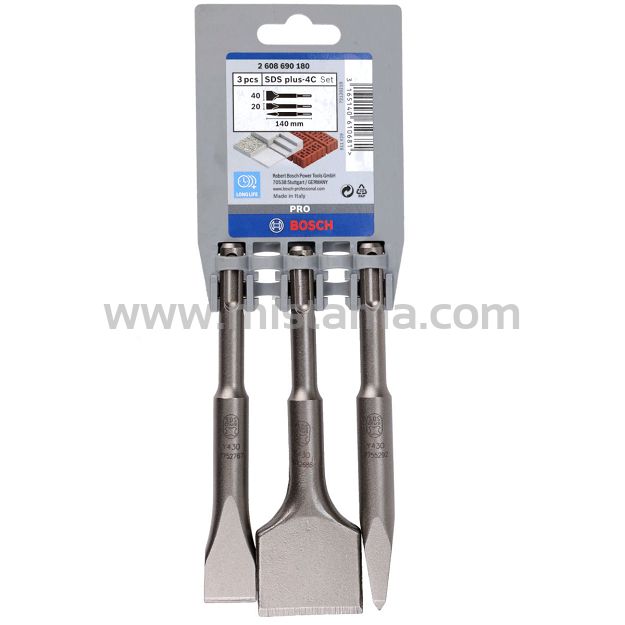Zestaw 3 dłut krótkich SDS-PLUS BOSCH (140mm)