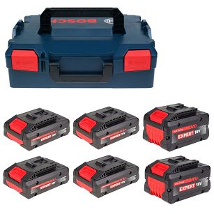 Zestaw 6 akumulatorów EXBA 18V LI-ION 4 x 4,0Ah + 2 x 8,0Ah BOSCH EXPERT
