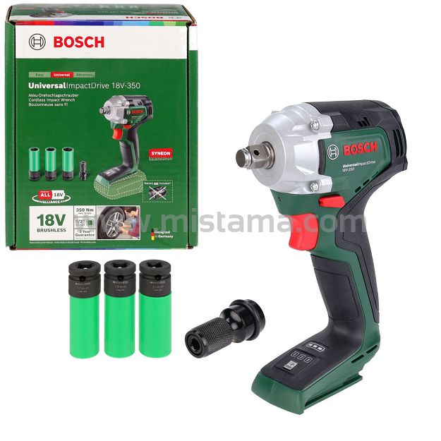 Klucz udarowy 18V 350Nm UniversalImpactDrive 18V-350 BOSCH (korpus) + 3 nasadki