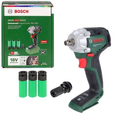 Klucz udarowy 18V 350Nm UniversalImpactDrive 18V-350 BOSCH (korpus) + 3 nasadki