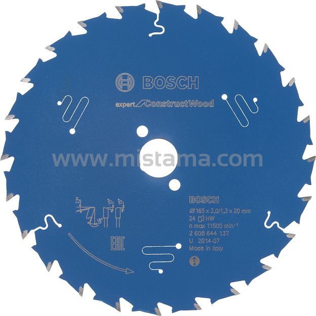 Tarcza pilarska 165/20mm Expert for Construct Wood BOSCH (24 zęby)