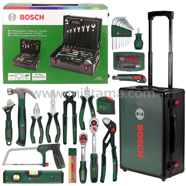 Zestaw 119 narzędzi ręcznych BOSCH + walizka