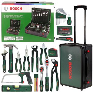 Zestaw 119 narzędzi ręcznych BOSCH + walizka