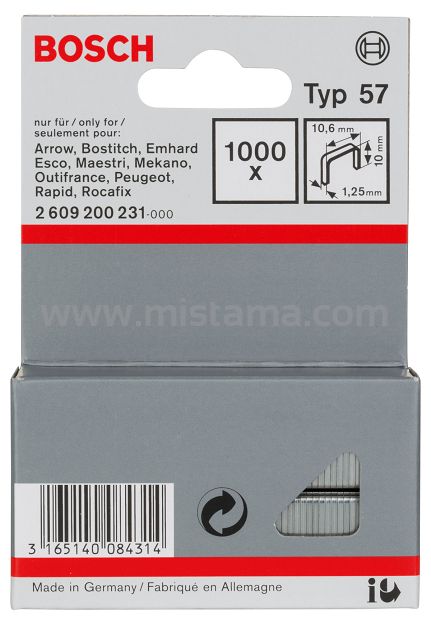 Zszywki 10 mm TYP 57 BOSCH 1000 szt.