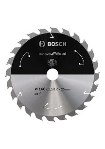 Tarcza pilarska 160/20mm Standard for Wood BOSCH (24 zęby) do pilarek aku