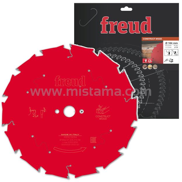 Tarcza piła widiowa 184/16 mm, 14 zębów FR11C001H FREUD do drewna z gwoździami