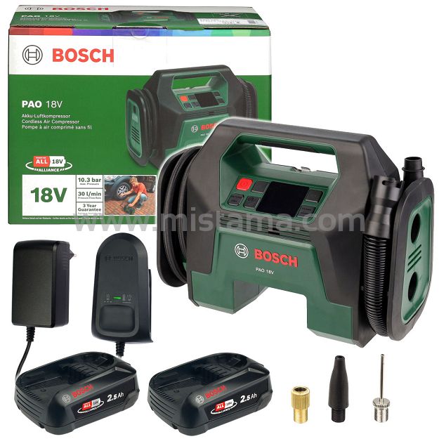 Sprężarki kompresor pompka akumulatorowa PAO 18V BOSCH 2x2,5Ah