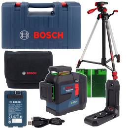 Laser krzyżowy 360° GLL 80-33 G BOSCH 1x3,7V + statyw TT 150 + uchwyt