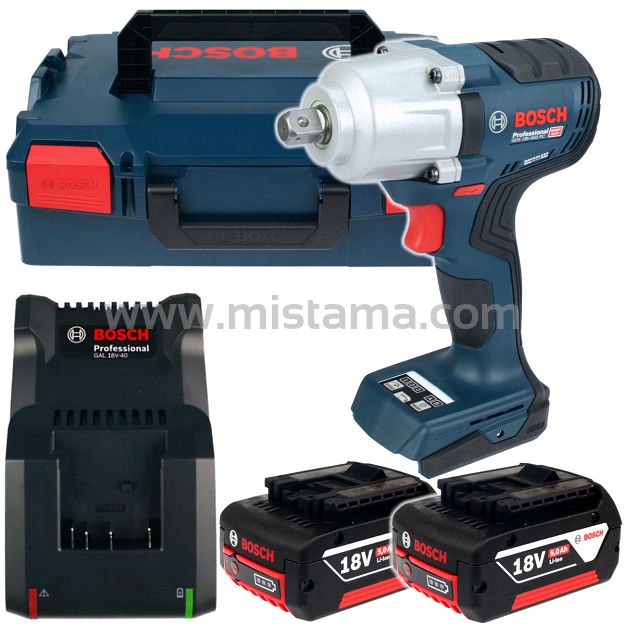 Klucz udarowy BEZSZCZOTKOWY GDS 18V-450 PC BOSCH 2x5,0Ah L-BOXX