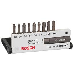 Zestaw 9 bitów PH/PZ/TORX Diamond Impact BOSCH + przedłużka WYPRZEDAŻ!