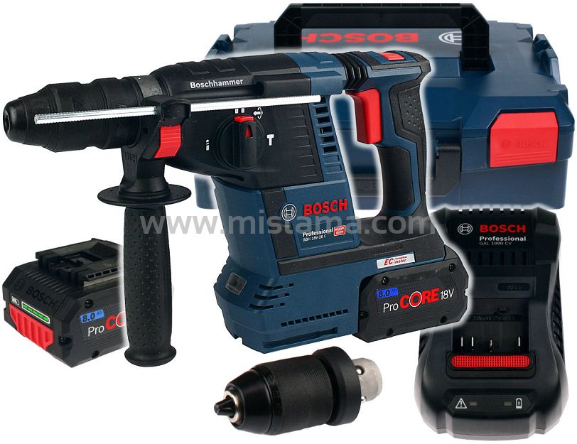 Młotowiertarka GBH 18V-26F BOSCH 2x8,0Ah L-BOXX