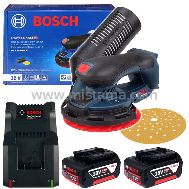 Szlifierka mimośrodowa GEX 18V-150-3 BOSCH 2x4,0Ah