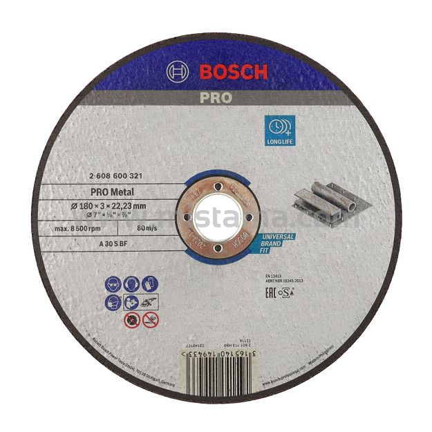 Tarcza korundowa 180/3,0mm BOSCH (do cięcia stali)
