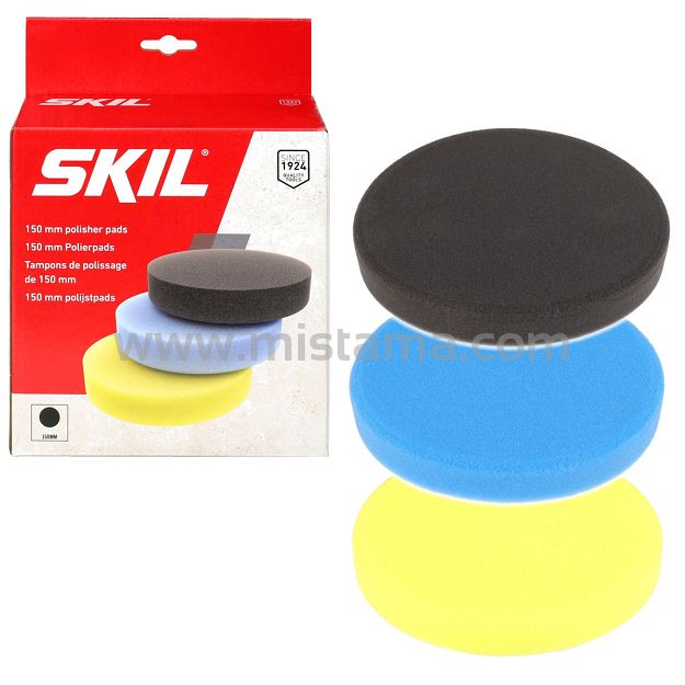 Zestaw 3 gąbek polerskich 150 mm SKIL