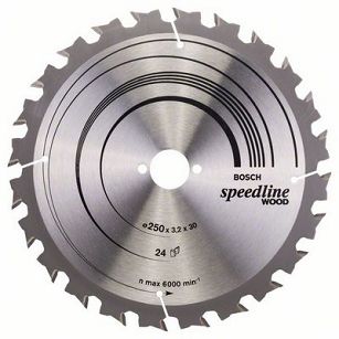Tarcza pilarska 250/30mm Speedline Wood BOSCH (24 zęby)