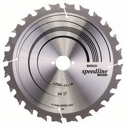 Tarcza pilarska 250/30mm Speedline Wood BOSCH (24 zęby)