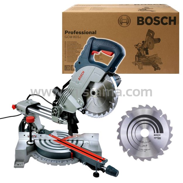 Ukośnica z posuwem GCM 80 SJ BOSCH + 2 piły widiowe 216 mm do drewna