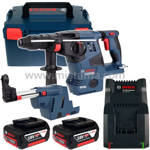 Akumulatorowy młot GBH 18V-28 CF + odsysacz GDE 18V-16 BOSCH L-BOXX 2x5,0Ah