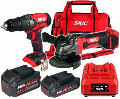 Zestaw szlifierka 125mm 3921 + wkrętarka 20V 3008 SKIL 1x2,0Ah + 1x4,0Ah