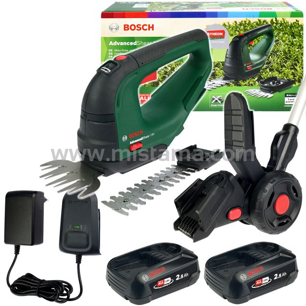Nożyce do trawy i krzewów AdvancedShear 18V-10 BOSCH 2x2,5Ah + drążek