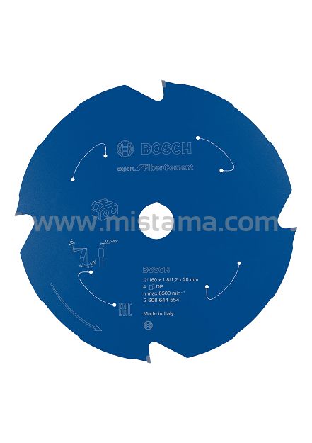 Tarcza pilarska 160/20mm Expert for Fiber Cement BOSCH do pilarek aku (6 zębów)