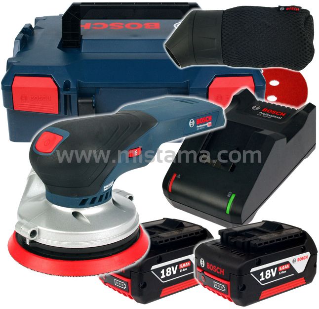 Szlifierka mimośrodowa GEX 18V-125 BOSCH 2x5,0Ah L-BOXX