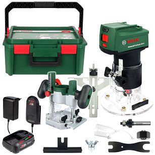 Frezarka AdvancedTrimRouter 18V-8 BOSCH 1x2,5Ah + moduł górnowrzecionowy