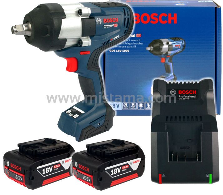 Klucz udarowy GDS 18V-1000 BOSCH BITURBO 2x5,0Ah